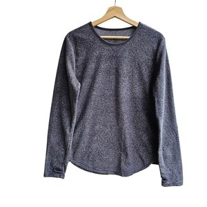 Cuddl Duds Fleecewear Charcoal Crewneck Base Layer Top with Thumbholes, XL